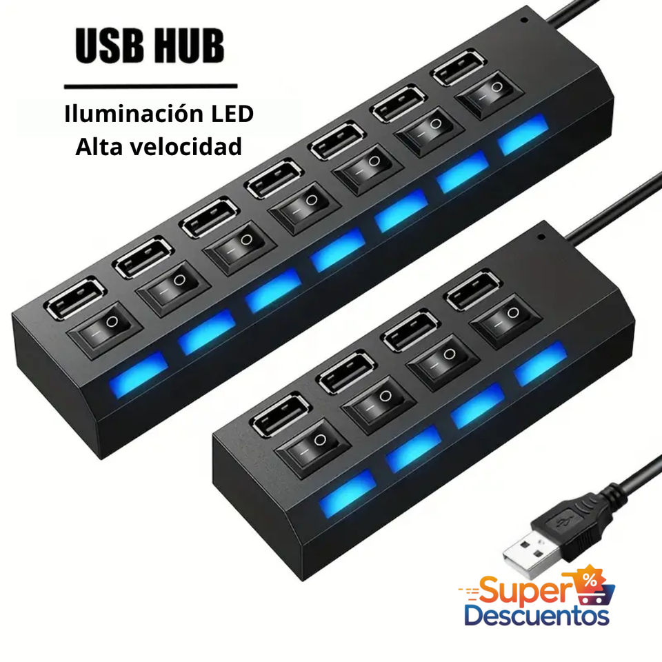 Adaptador HUB USB 7 puertos