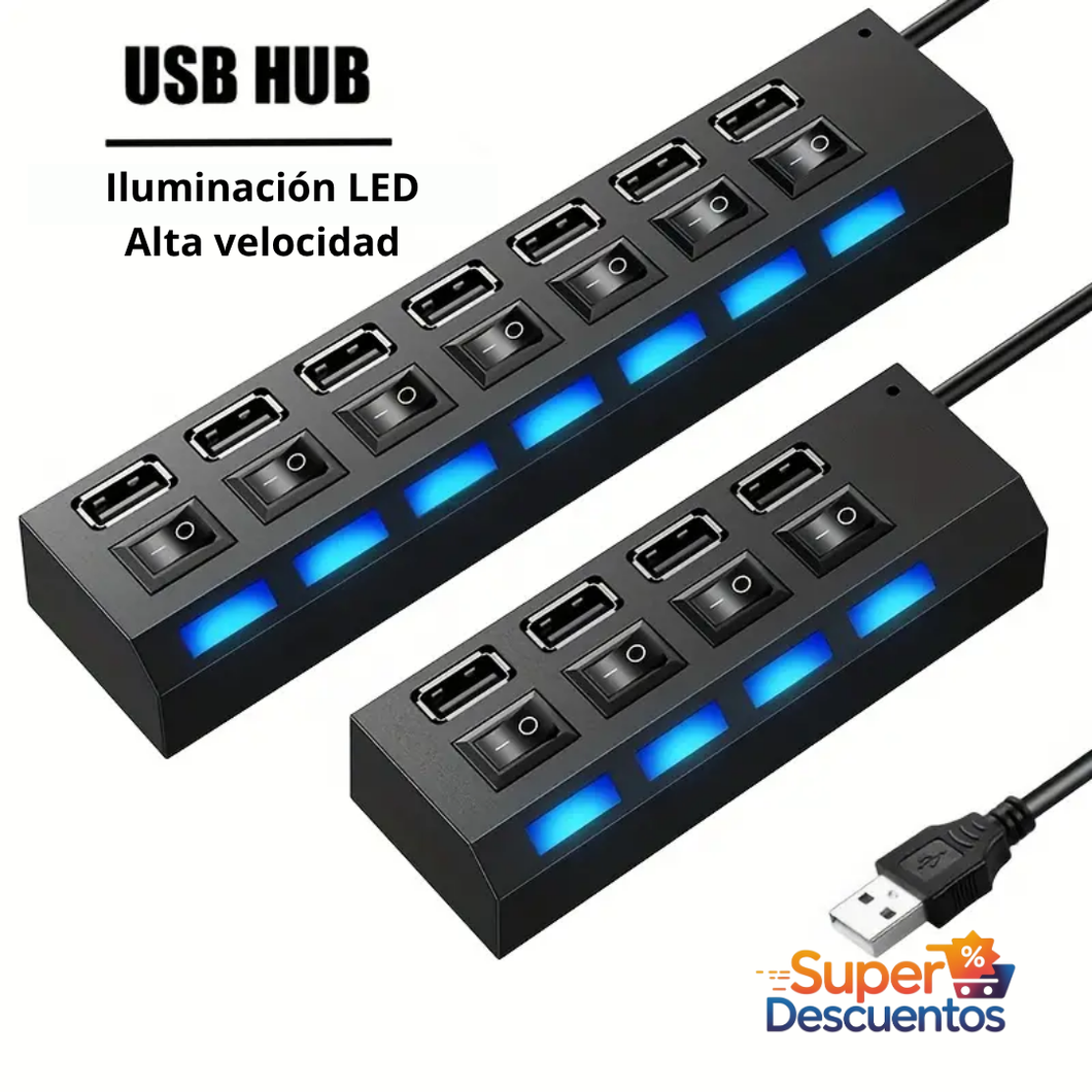 Adaptador HUB USB 7 puertos