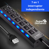 Adaptador HUB USB 7 puertos